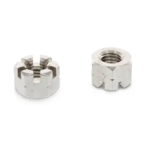 Гайка шестигранная прорезная корончатая DIN 935, нержавеющая сталь: А2, А4.